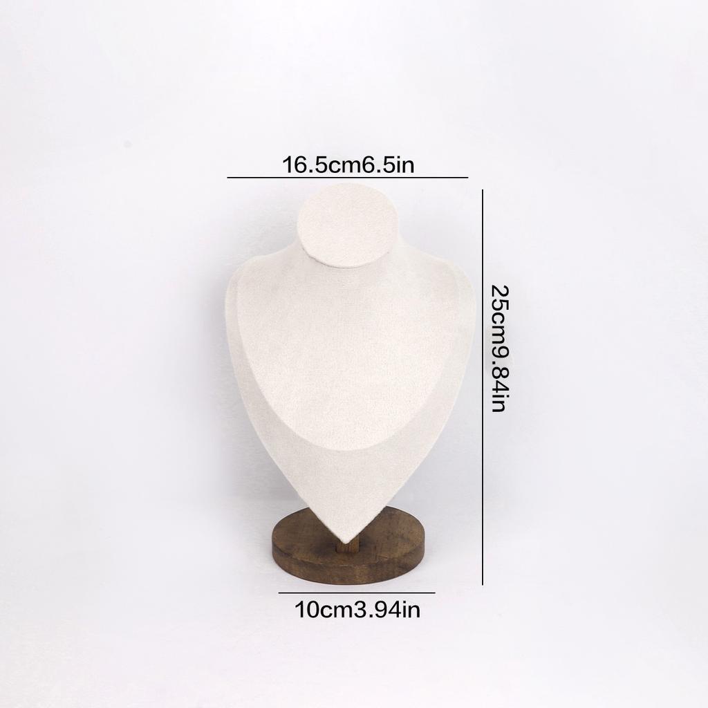 Walnut Color PU/Velvet Portrait Necklace Display Jewelry Display Stand Jewelry Mannequin Bust Necklace Pendant Window Display
