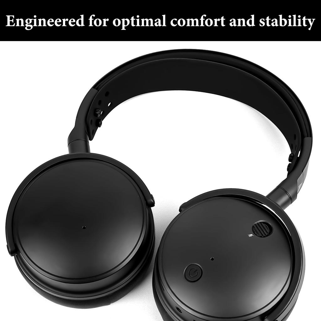 Geekria Compatible Headphone Headband Silicone Pads Replacement for Audeze Maxwell Wireless Gaming (Black)