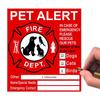 Pet Alert Safety Fire Rescue Stickers Window Cling Pets Inside Decal Stickers UV Fade Resistant Alert Safety Fire Rescue Sticker