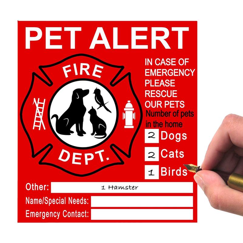 Pet Alert Safety Fire Rescue Stickers Window Cling Pets Inside Decal Stickers UV Fade Resistant Alert Safety Fire Rescue Sticker