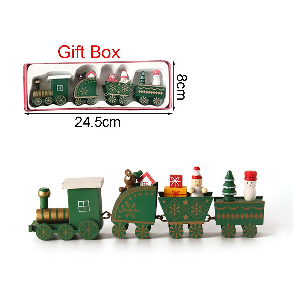 Christmas Wood Train Decoration,Christmas Ornaments With Moving Train,Home Noel,Happy New Year Gifts