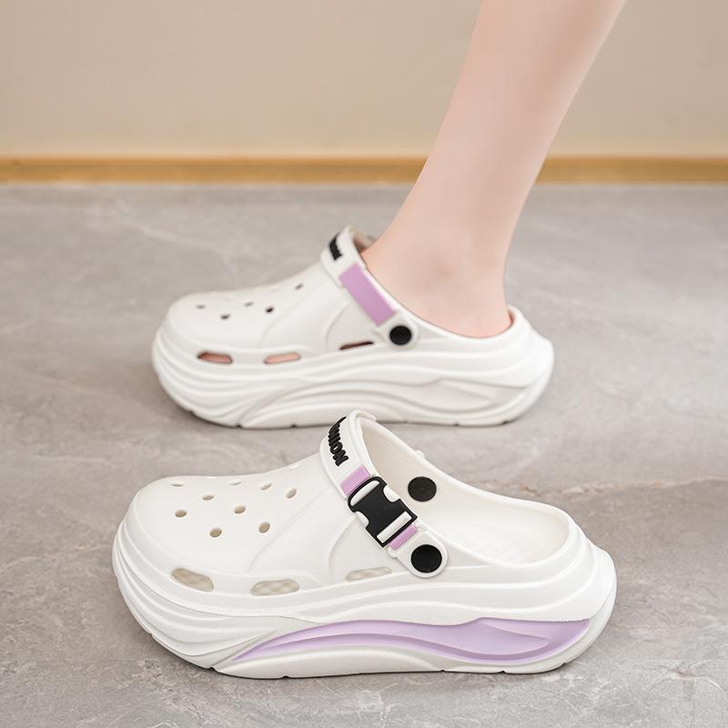 

Женские туфли с отверстиями 2025 лето новый верхняя одежда универсальные нескользящие корейская версия повседневные нескользящие дышащие нишевые сандалии с закрытым носком 40