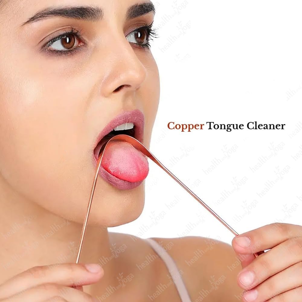 UnequeTrend Pure Copper Tounge Cleaner Ayurvedic Scraper for Men and Women Oral Care Set of 12