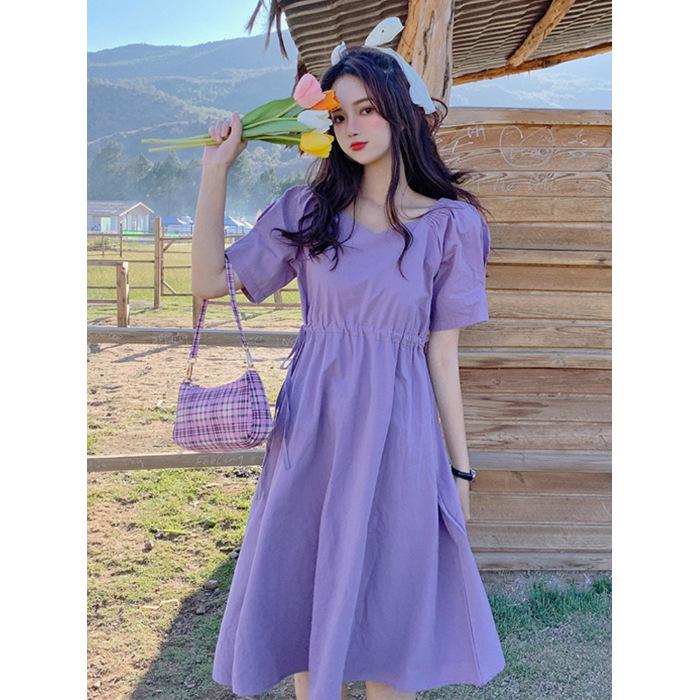 Very fairy French niche Platycodon skirt women's new fresh Korean version student slimming dress literary women summer