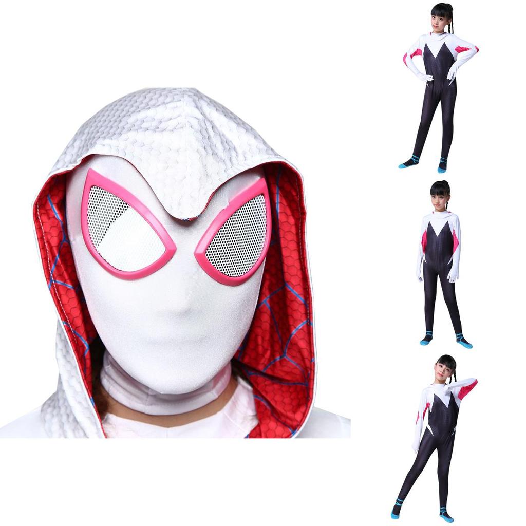 Costume Jumpsuit Vibrante di Spider-Man Into The Spider-Verse Gwen Stacy per Bambini per Avventure Giocose