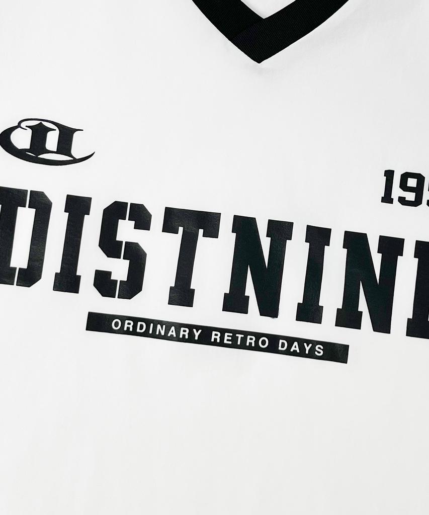 DISTN9NE Sporty Color Block V-Neck Short Sleeve T-Shirt Lq2Tu268_White