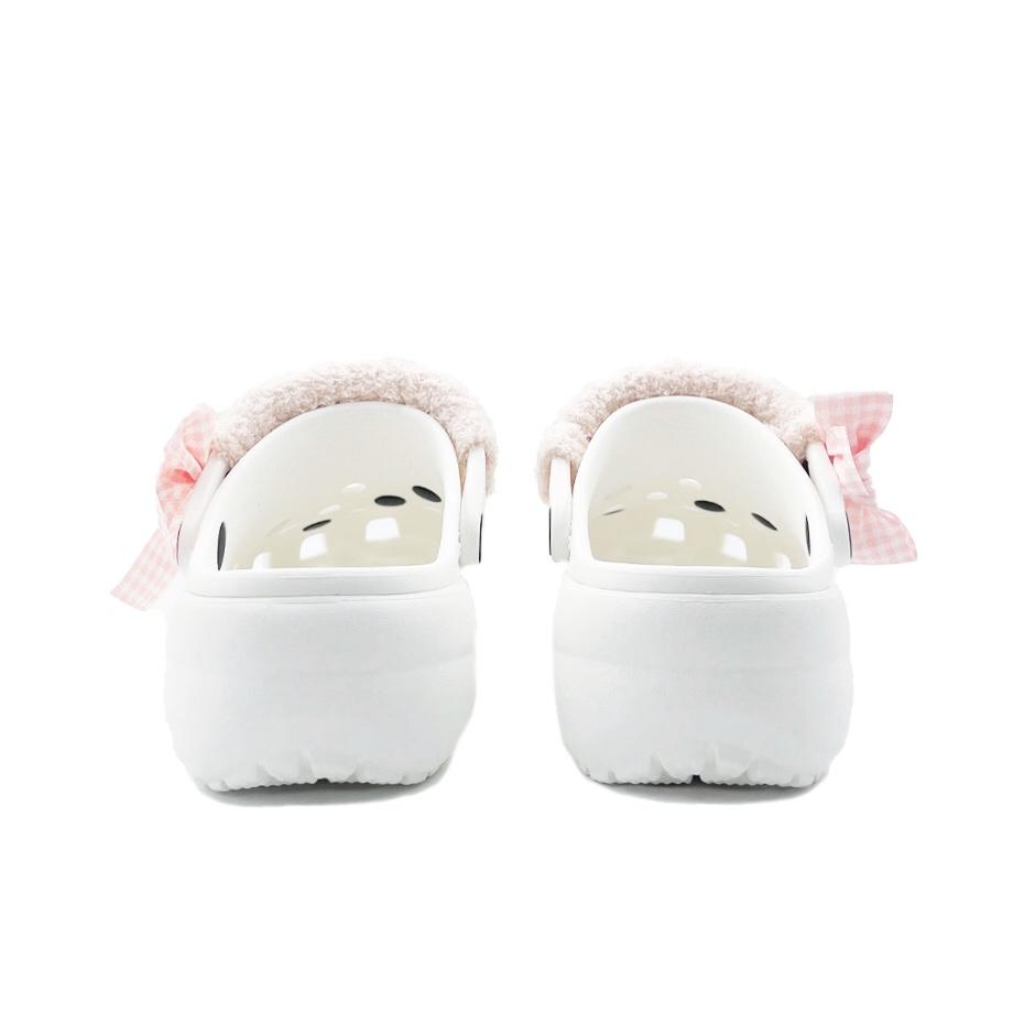 Crocs Classic Platform Clog EVA Lipstick Bow Beach Girl Campus Style Hole Shoes Unisex White