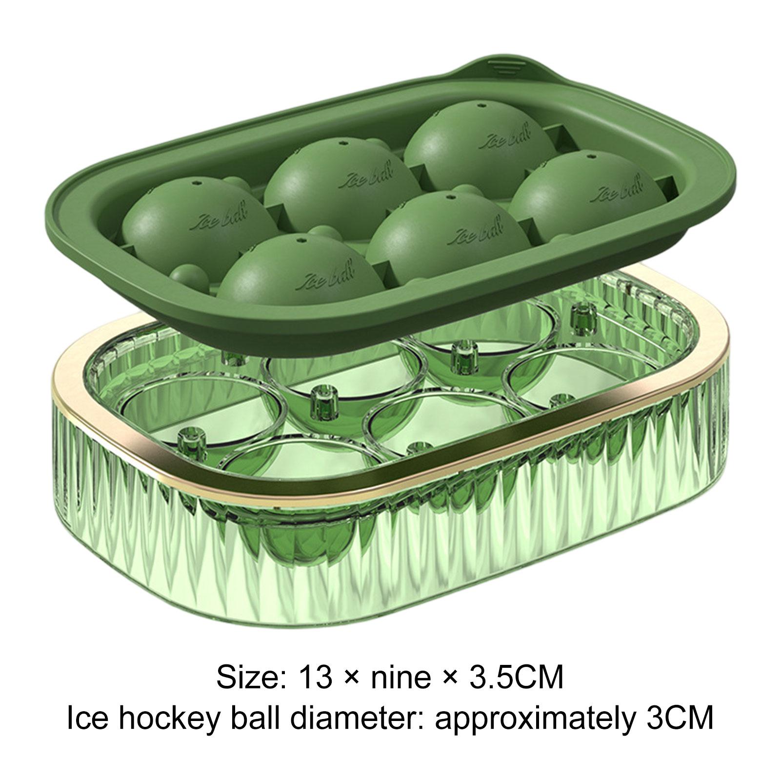 

Summer Ice Ball Maker 6 Grids Large Round Sphere Ice Cube Mold Tray for Freezer Whiskey Cocktail Beverage Home Kitchen Bar Tools зелёный