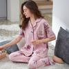 Pajamas Women's Summer Cotton Short Sleeves Trousers Loungewear Thin Middle-aged Mom Loose Plus Size Set