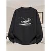 Spring Fall Casual Sweatshirt, Vintage Lazy Fisherman Graphic Print Soft Loose Crew Neck Pullover for Men Street Daily Outdoor Wear