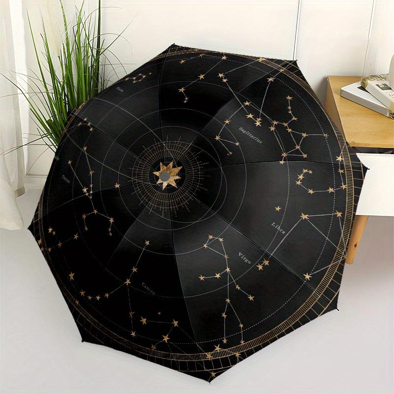 Celestial Constellation Map  DecorUmbrella, Portable 3-Fold Compact Umbrella,Christmas Gift ES589
