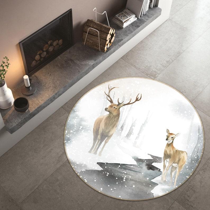 

Животное Олень Сумерки Лес Пол Кухня Ванная Комната Пол Водонепроницаемые Коврики Нескользящие Гостиная Спальня Домашний Декор 120