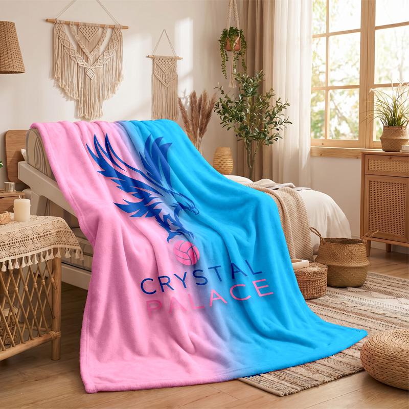 Couverture Flottante en Flanelle Imprimée Football Crystal Palace Douce et Chaude Couverture Jetée pour Canapé Lit Bureau Maison Chambre à Coucher