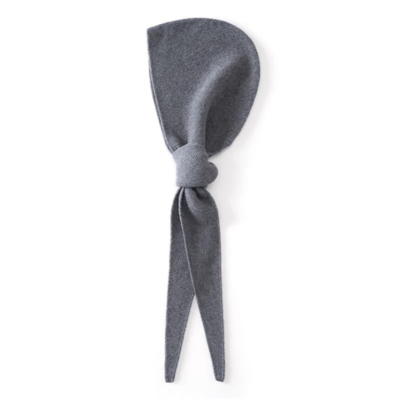 Simple knitted wool hat women's autumn and winter warm face small balaclava hat cold neck scarf