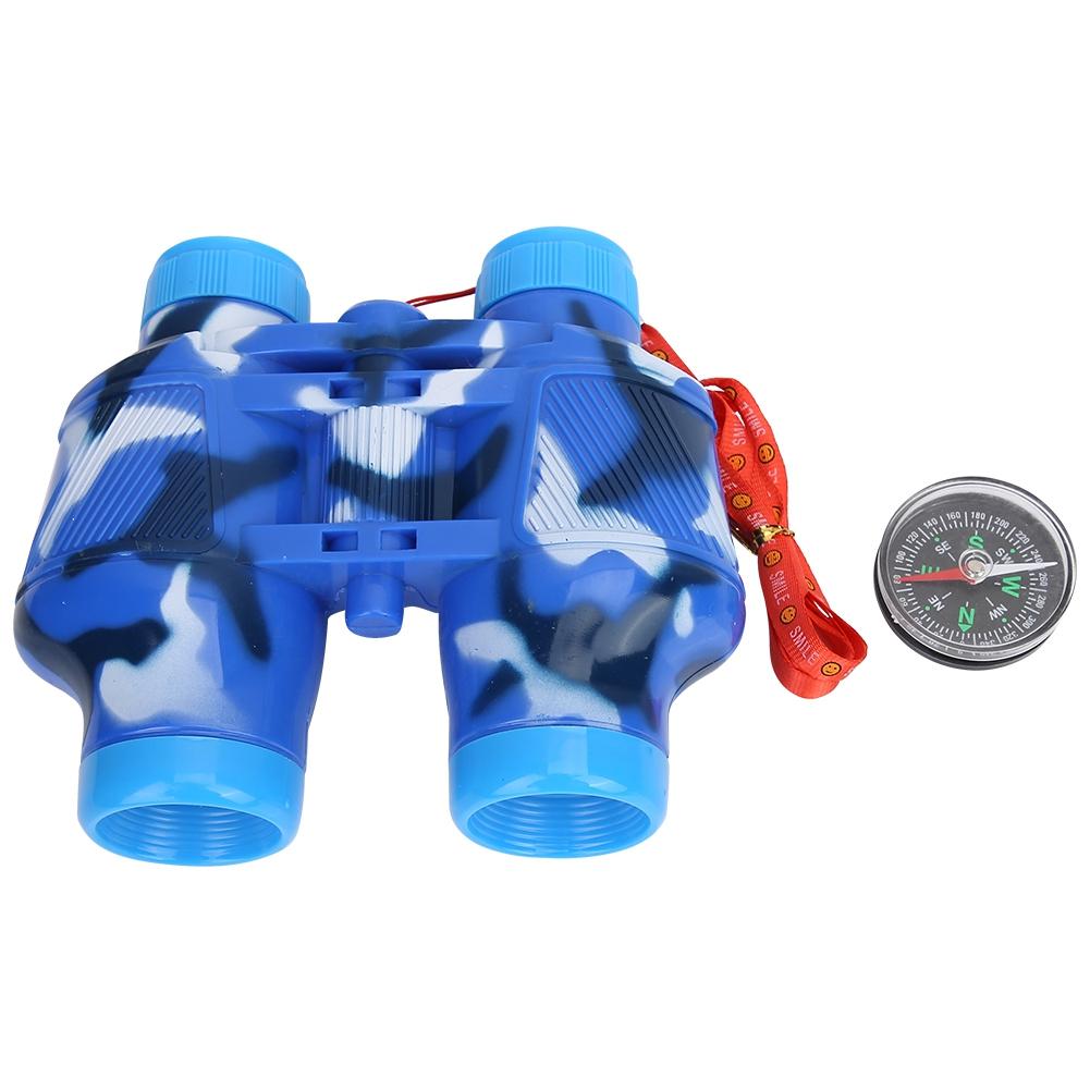 Children Outdoor Plastic Binocular With Lanyard   Kid Telescope Toy Gift (Green)