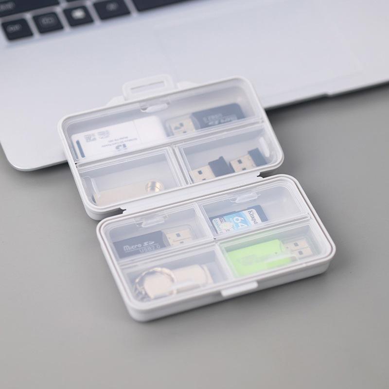 USB Accessories Storage Organizer Box Portable Foldable Lightweight Case for Phone Cables Chargers Earbuds Office Daily Use