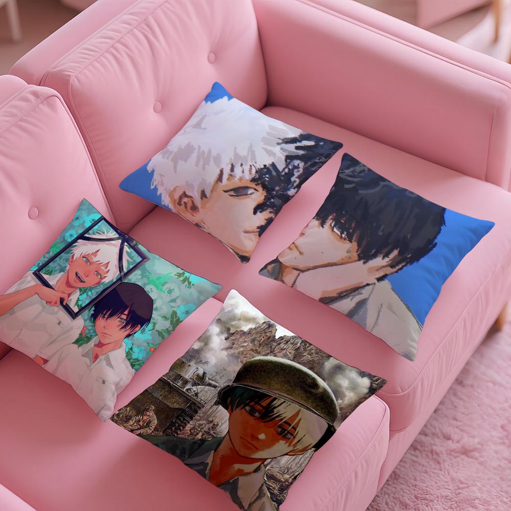 Anime The Summer Hikaru Died-D Pillow Case Silky Short Plush With Invisible Zipper Dustproof Sofa Cushion Cover For Home Decor