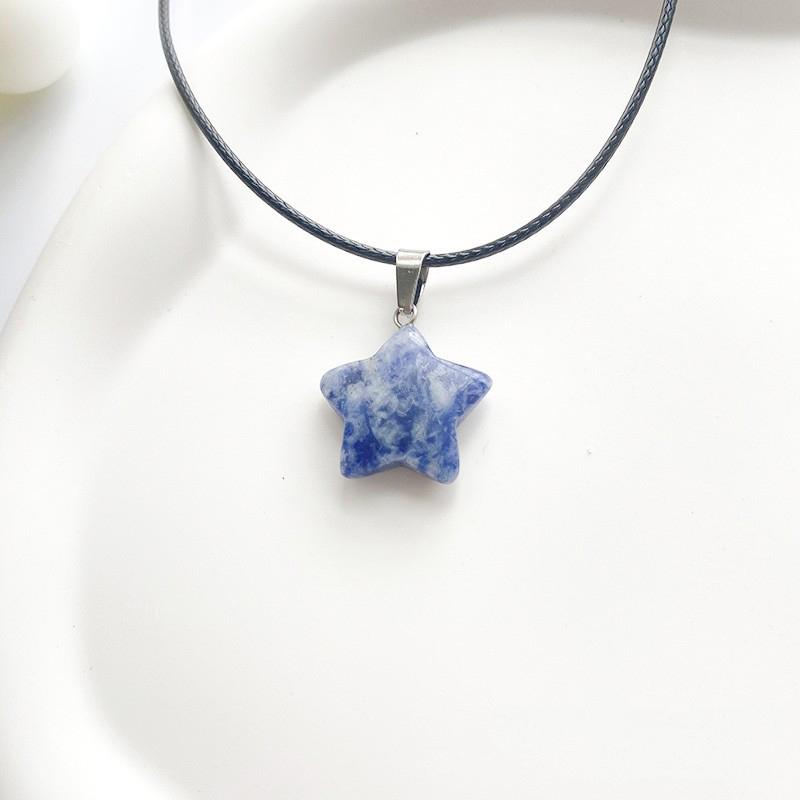 

Трендовый натуральный камень, шестигранный кристалл, розовый кварц, опал, кулон со звездой, ожерелье для женщин, флюорит, лазурит, пуля, маятник, ювелирные изделия, подарок