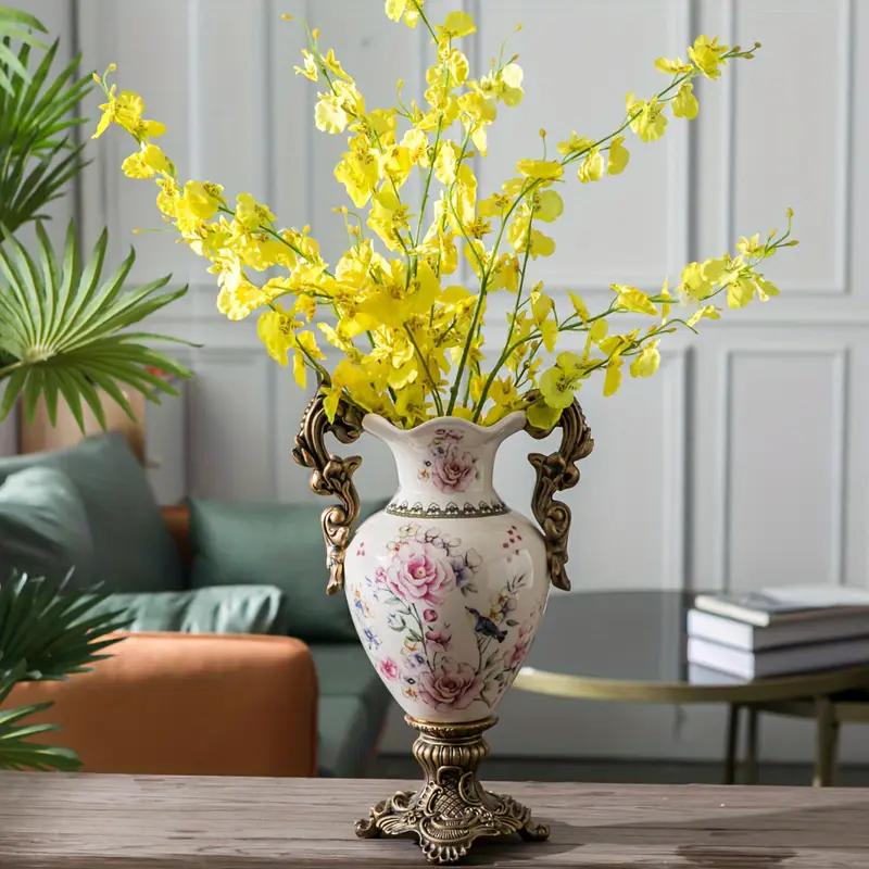 Vintage Double-eared Trophy Ceramic Vase Decor Creative European American Retro Home Decor Ceramic Vase Nordic 42cm Floor Vases