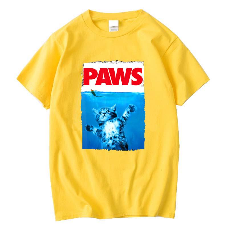Vintage Paws Cat and Mouse Top Cute Funny Cat Lover Parody Short Sleeve Summer T Shirts Oversized Male Men's Washed Tee Shirt