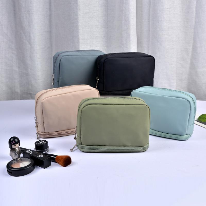 Large Capacity Double Layer Portable Travel Women Cosmetic Storage Bag