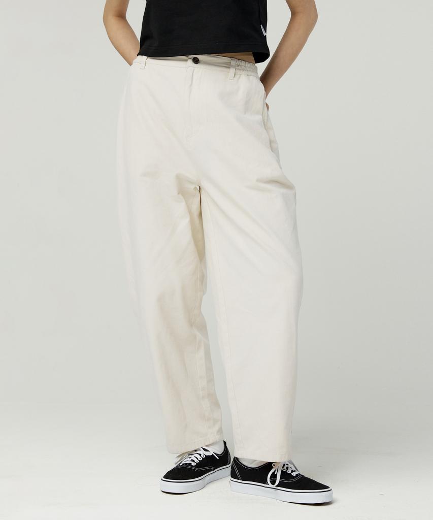 MAGOODGAN Karoon 4216 Elastic Waist Balloon Fit Cream Cotton Pants