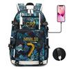 Glow-in-the-Dark Soccer Backpack Teens Large Capacity Laptop Bag With Padded Straps Oxford Fabric Trendy Patchwork Design