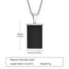 Men's Stylish Black Square Necklaces, Waterproof Stainless Steel Geometric Pendant Neck Collar Male Gift Jewelry