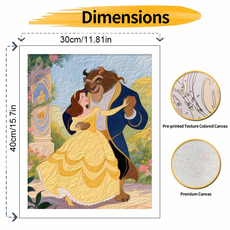 disney beauty and the beast digital oil painting hand painting kit diy home decoration