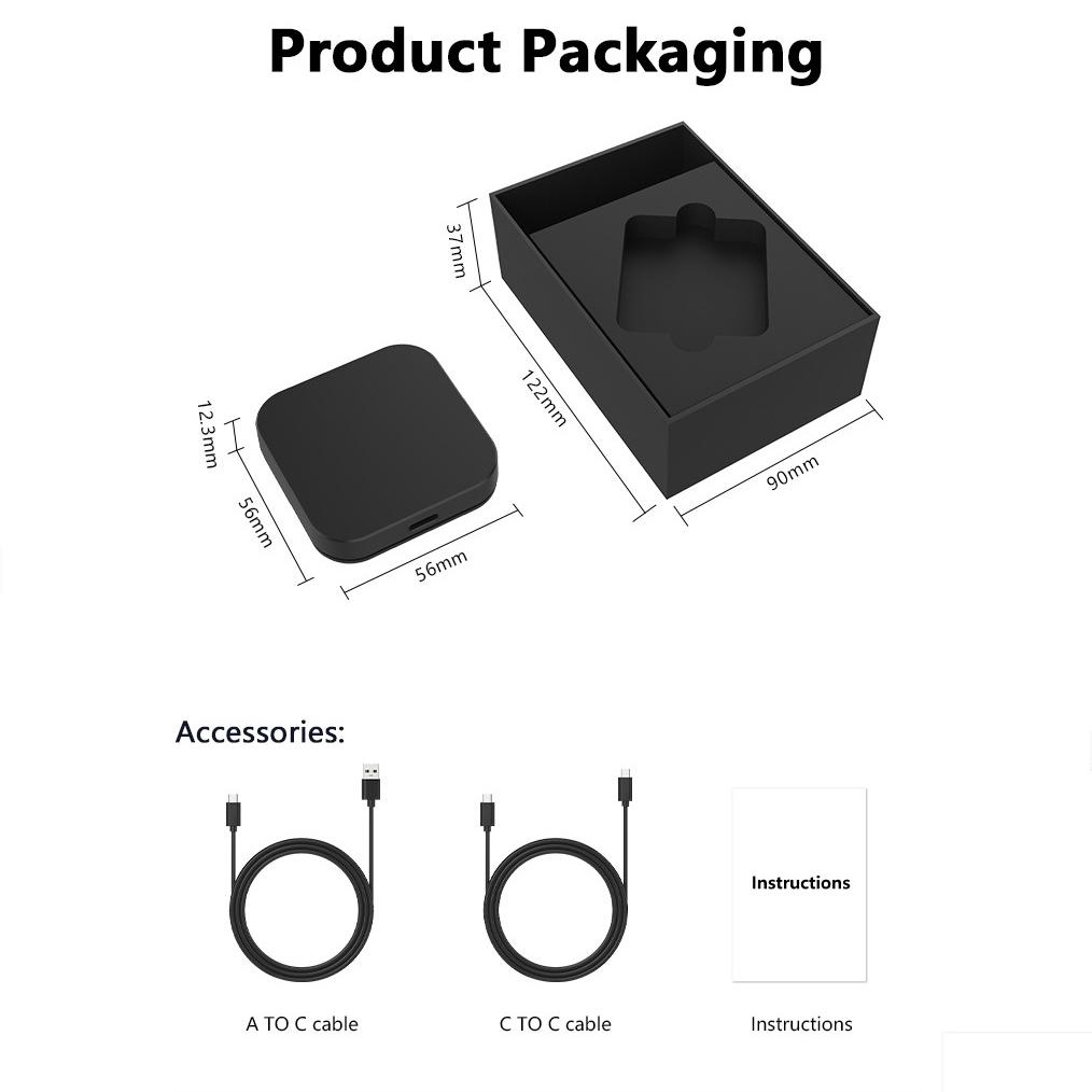 Smart Mini Ai Box Wireless CarPlay Adapter for Android/IOS Wireless Carplay Dongle Plug and Play USB Connection Auto Car Adapter