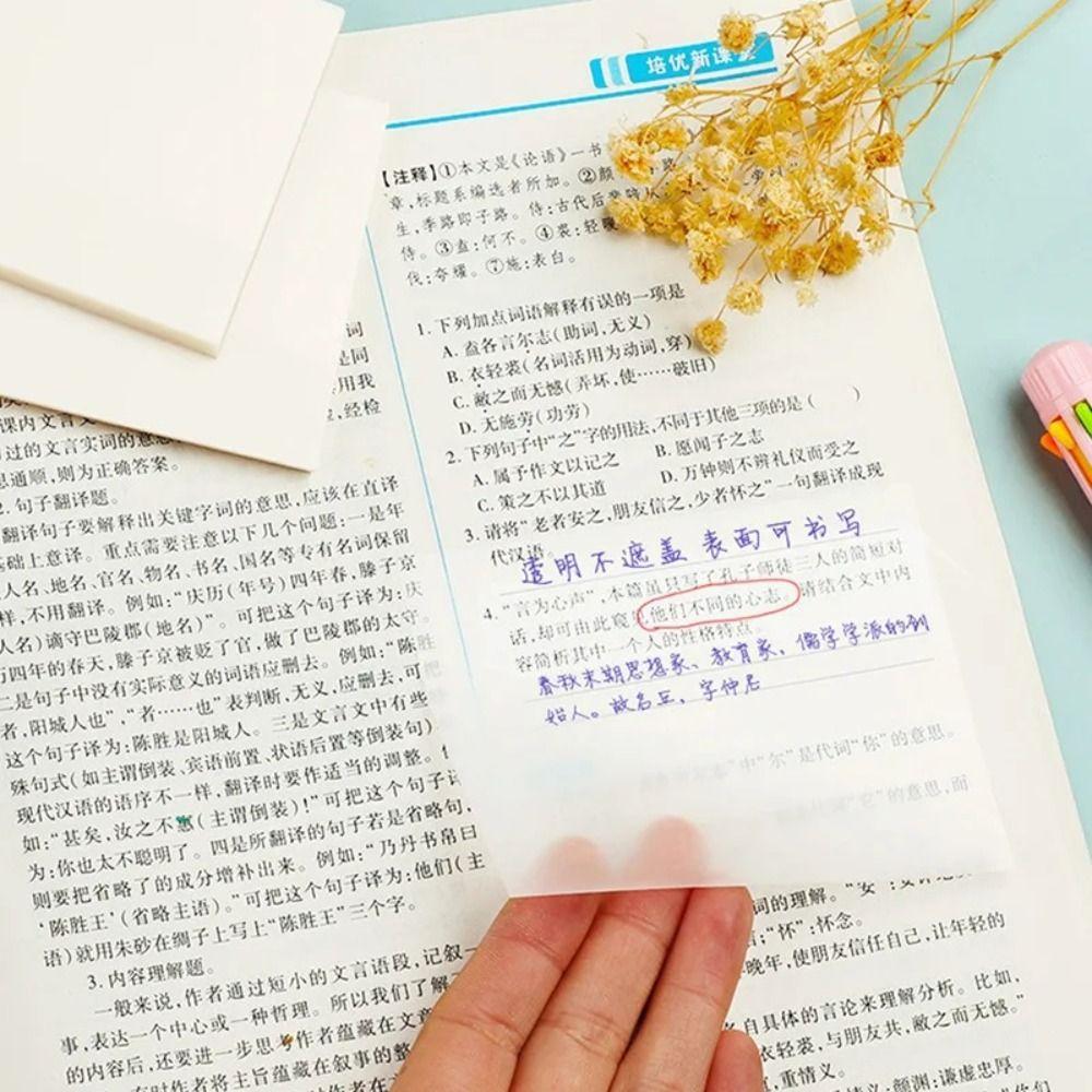 50 Sheets Waterproof Sticky Notes Transparent Paper Sticker Portable Note Paper