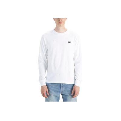 Levis Minimalistisches Bequemes Vielseitiges Lässiges Mini-Logo Langarm-T-Shirt Herren Oberteile Weiß 001B1-0001