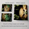 Owl Leaf Motif. Bedding Duvet Cover Sets Duvet Covers Pillowcases Gifts (1 * Duvet Cover 2 * Pillowcases, Without Duvet Insert)