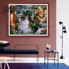 Cotton Cross Stitch Needle Large Colorfast Clear Town Pattern Kit Waterside Print Anti-rust Beautiful Size