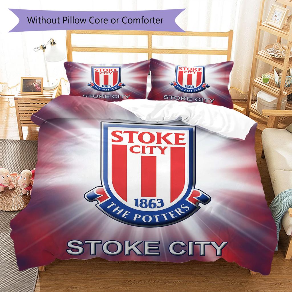 SCFC Logo Bedding Quilt Set Quilt Cover Pillowcase Home Decoration Birthday Gift (1 * Duvet Cover + 2 * Pillowcase, Without Core)