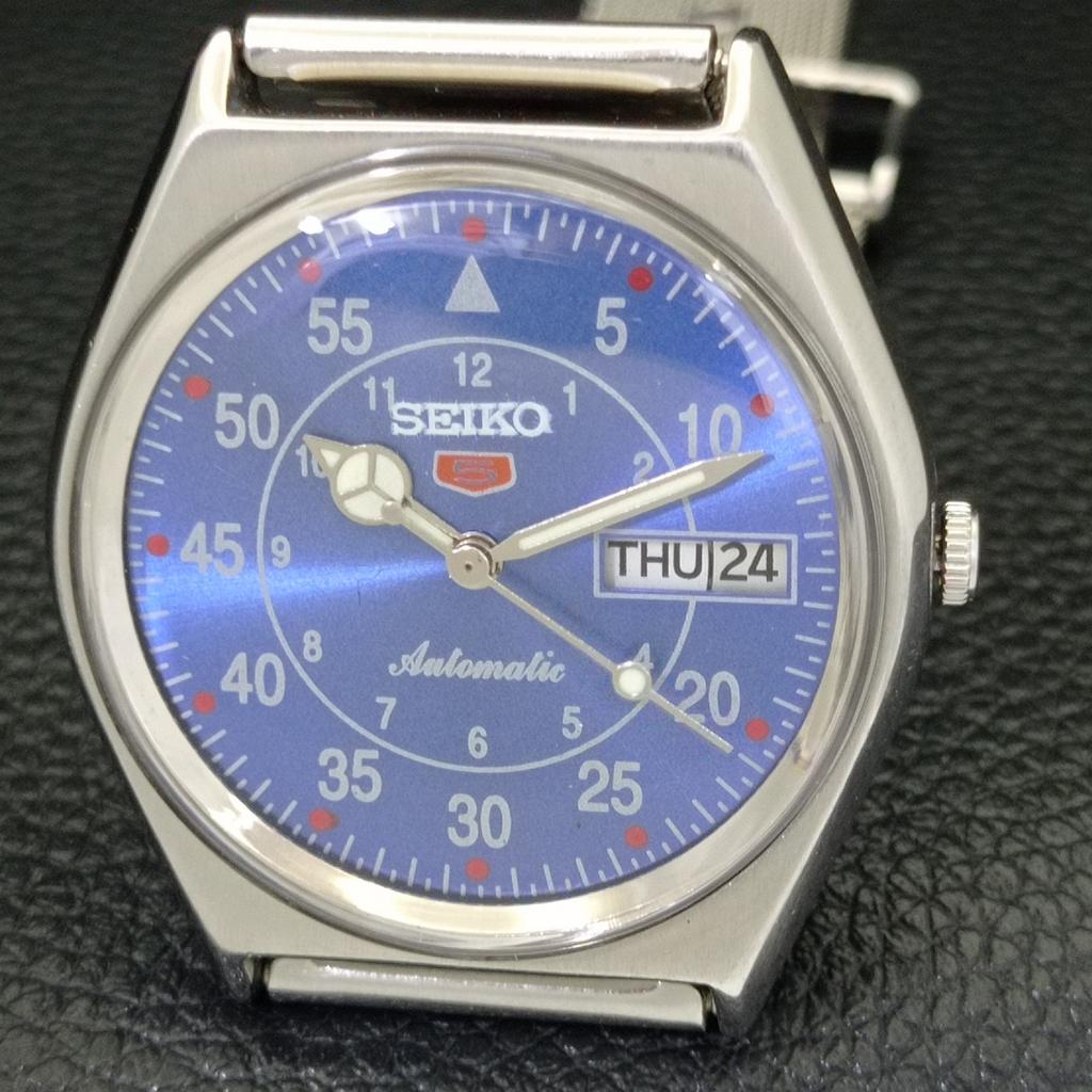 JAPAN VINTAGE SEIKO 5 AUTOMATIC 6309A MENS BLUE COLOR DIAL WATCH A701212-5