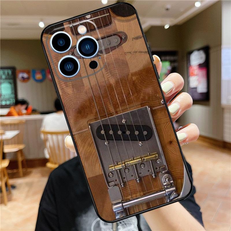 Guitar Violin Fiddle Music Case For iPhone 17 15 14 13 12 11 16 Pro Max Mini Plus 16e 17 Air Bumper Cover Accessories