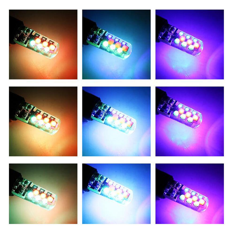 RGB LED T10 W5W Led 194 168 W5W 5050 SMD Car With Remote Clearance Wedge Flash/Strobe Light Reading Lights Controller D5M8