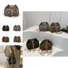 Stylish Casual Commute Chain Crossbody Bucket Bag Women Leopard Print Fall Winter