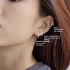 Earlobe Stud with Zirconia Earrings - Petite, High-end, Sophisticated Ear Ring with Ear Hook - Elegant Ear Jewelry