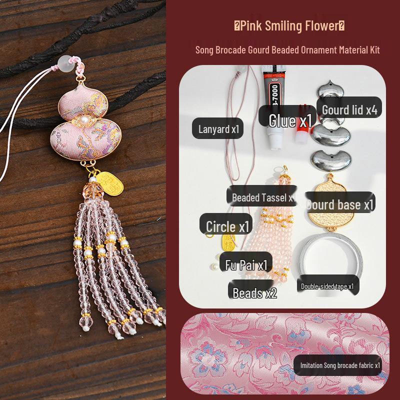 Handmade DIY Car Pendant Kit: Brocade Gourd Hanging Ornament Souvenir