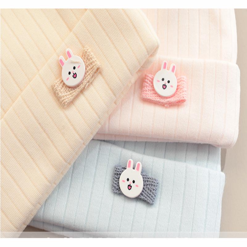 Cotton Newborn Baby Hats Cute Bunny Soft Warm Hat for Boy Girl Babies Simple Solid Beanie Cap Toddler Head Accessories 0-3M
