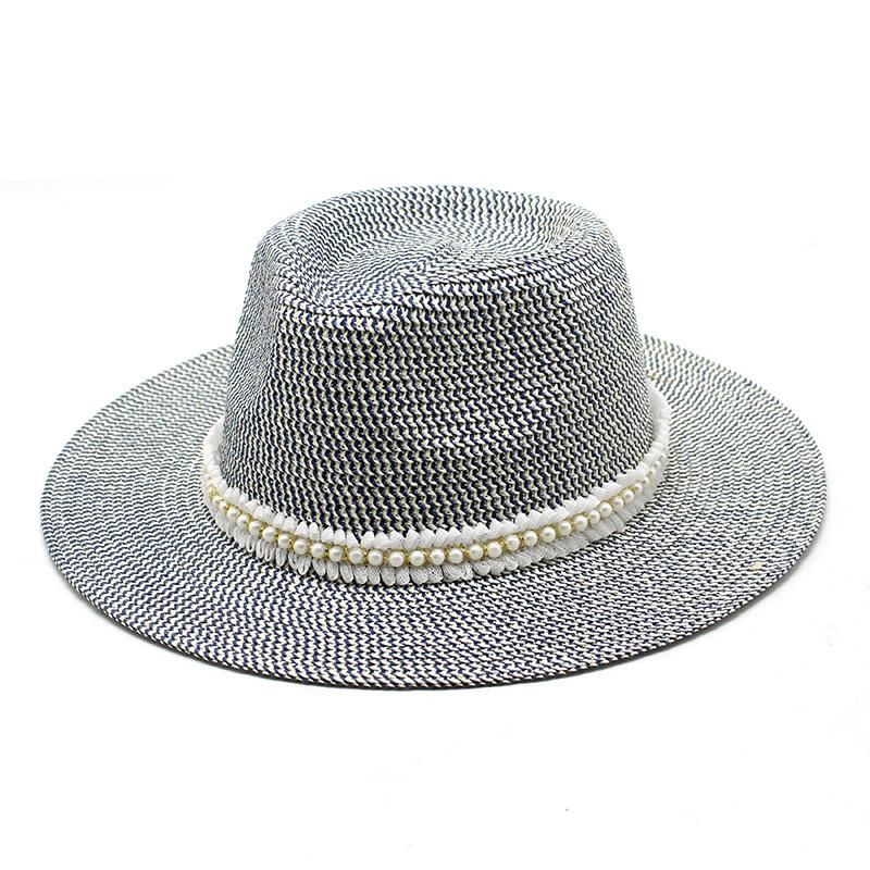 Summer Men'S And Women'S Gender-Neutral Sunshade Straw Hat Sun Protection Uv Protection Straw Woven Panama Top Hat