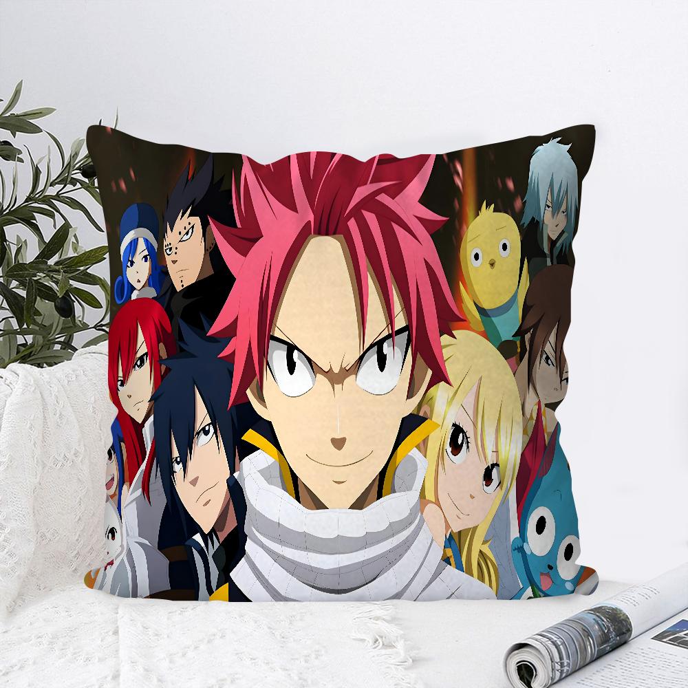 Anime F-Fairy Tail Pillow Case Square Pillow Bedroom Sofa Leisure Comfort Cushion Car Living Room Home Decoration