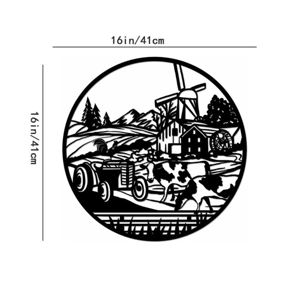 

1 шт. Металлическая настенная скульптура с изображением сельскохозяйственных животных – Петух и корова, 24 дюйма, современная настенная скульптура для декора в виде птицы чёрный