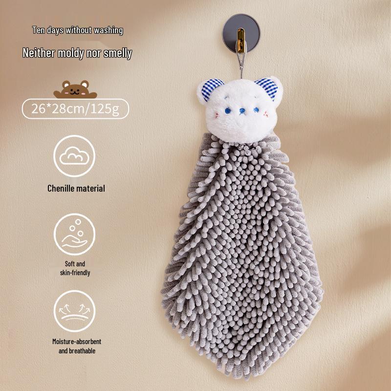 Children s Hanging Chenille Hand Towel: Thick, Absorbent, Odor-Resistant, Lint-Free, Quick-Dry. 26x28 cm