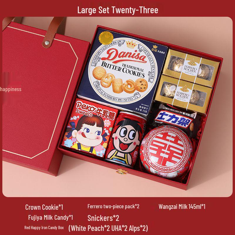 Elegant Wedding Candy Favor Box Set with Biscuits and Sweets