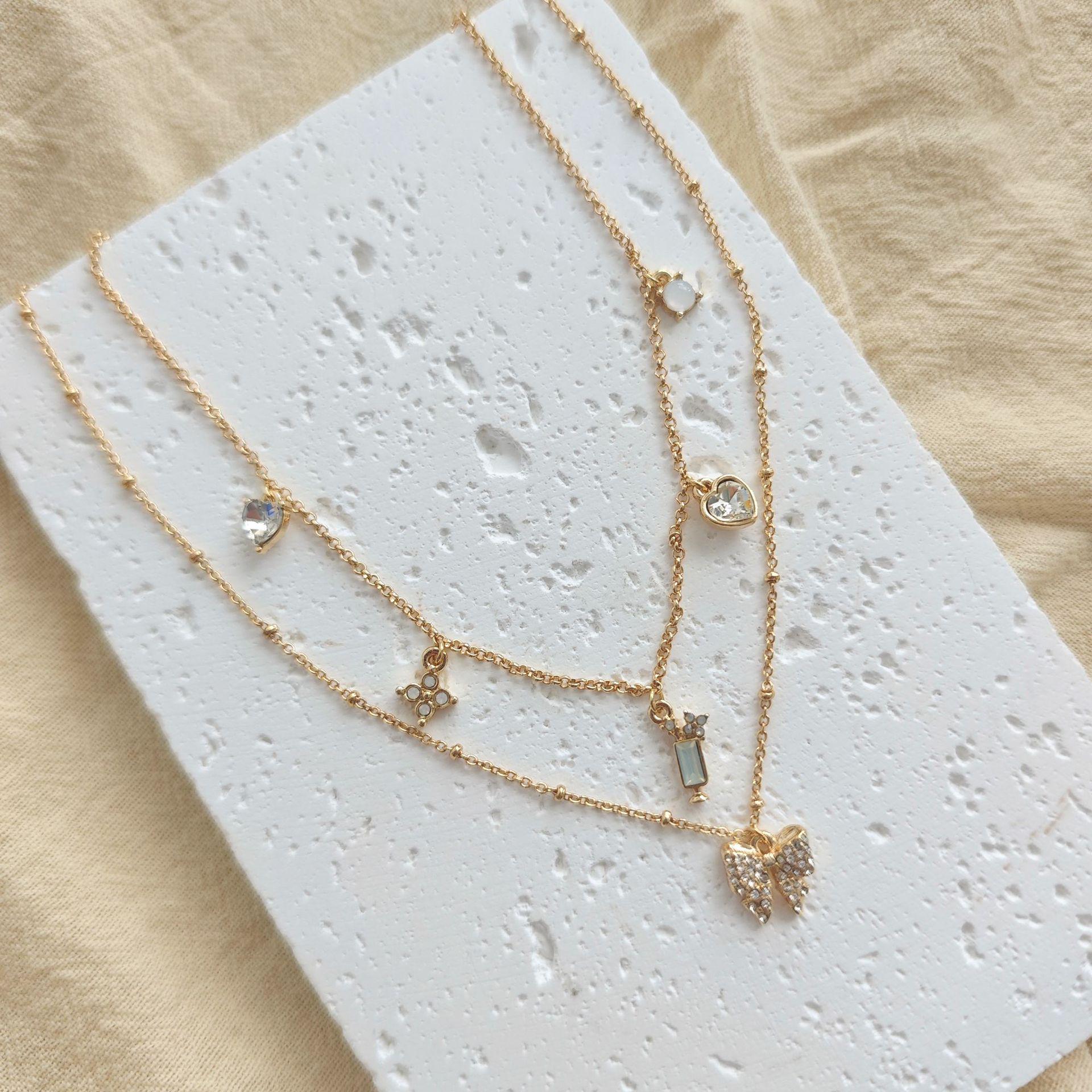 Korean-Inspired Double-Layer Butterfly Zircon Necklace: Elegant Luxury for Women