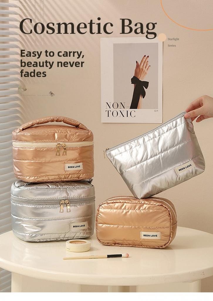 Cute Waterproof Large Capacity Makeup Bag Handheld Portable Toiletry Organizer for Cosmetics Miscellaneous Items Daily Use
