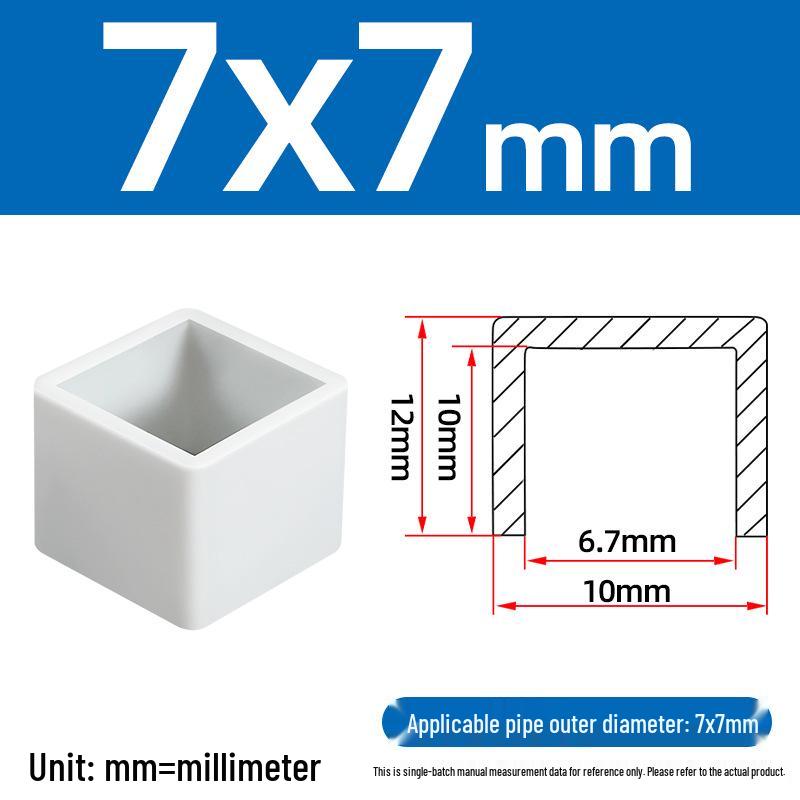 Silicone Anti-slip Chair Leg Cap - Heat Resistant, Square Rubber Sleeve for Steel Pipe with Protective Electroplated Finish